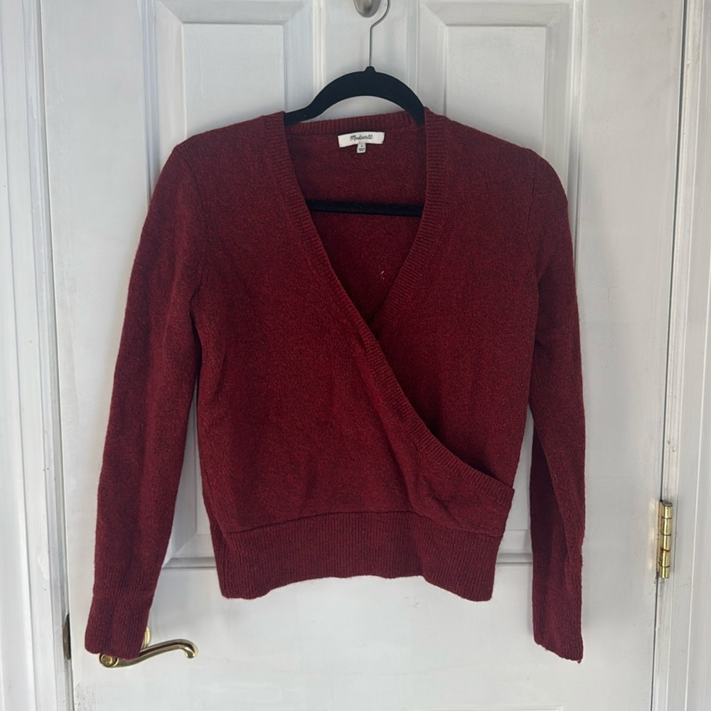 Madewell dark red sweater, S
